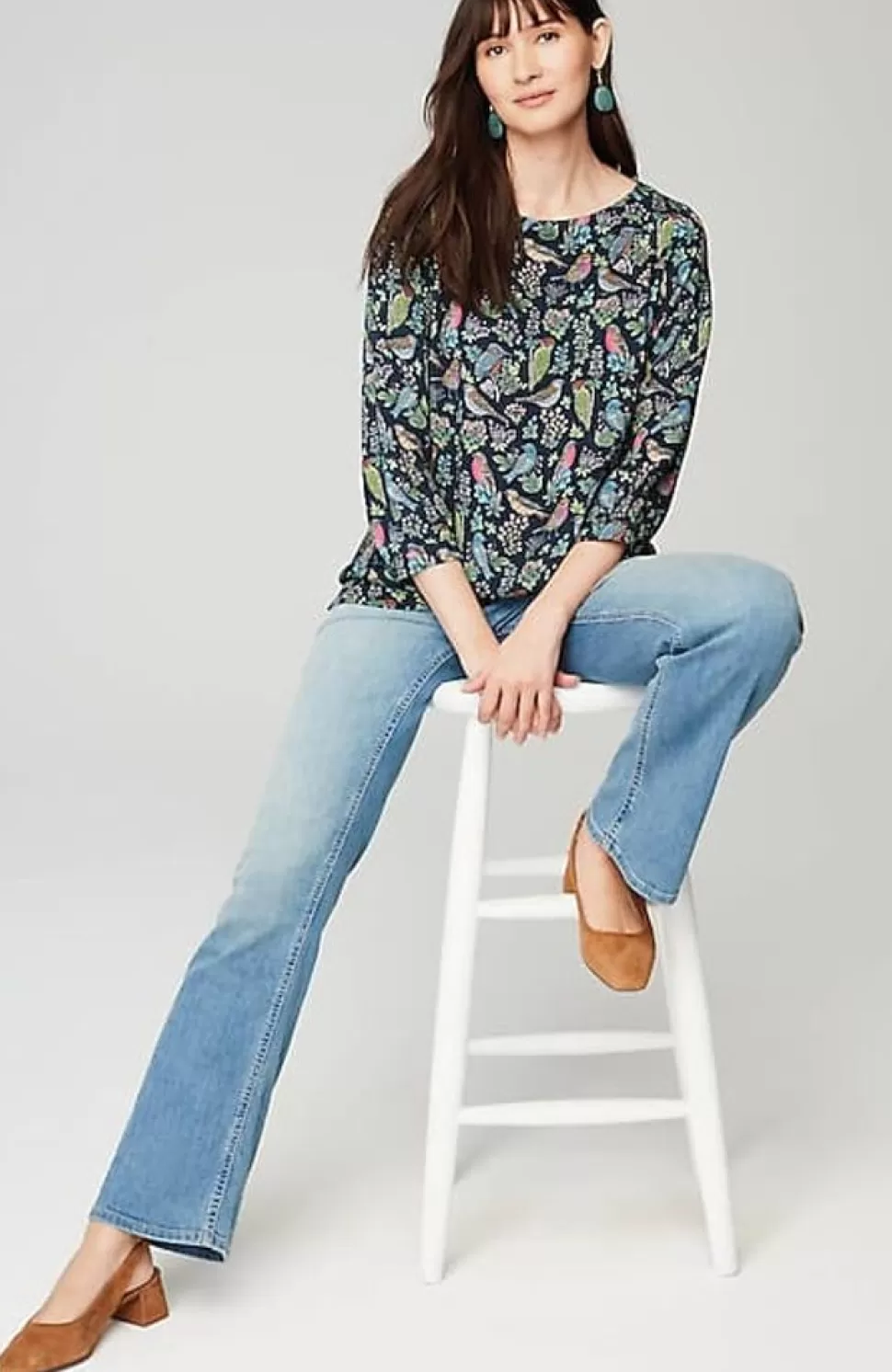 Bird-Printed Boat-Neck Top | Jjill | J.Jill Shop