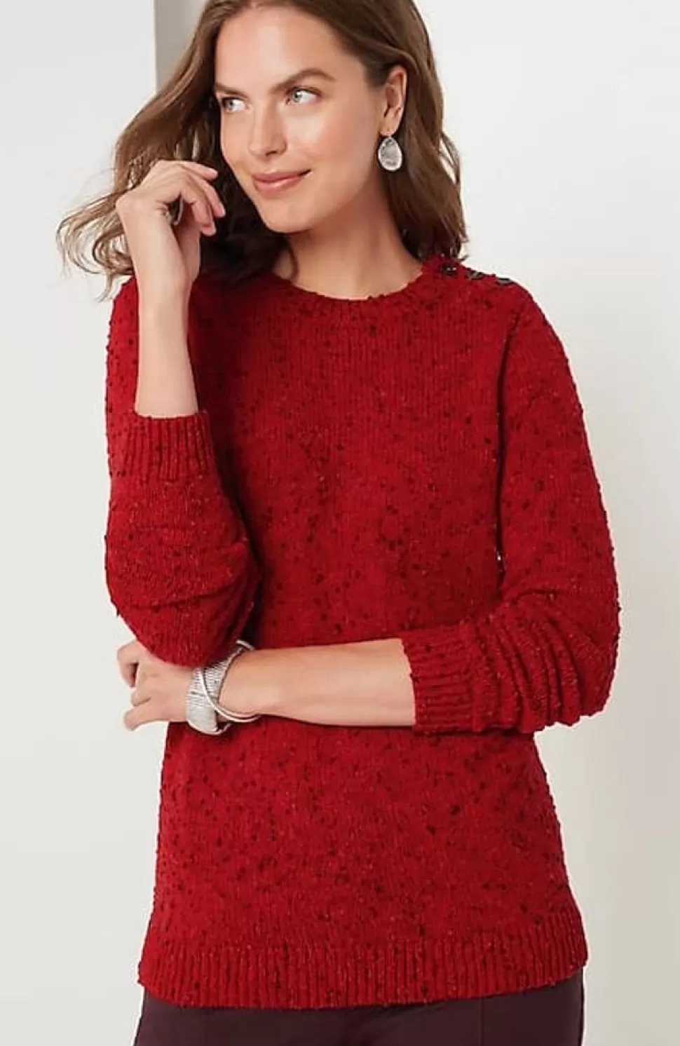 Buttoned-Shoulder Pullover Sweater | Jjill | J.Jill Sale