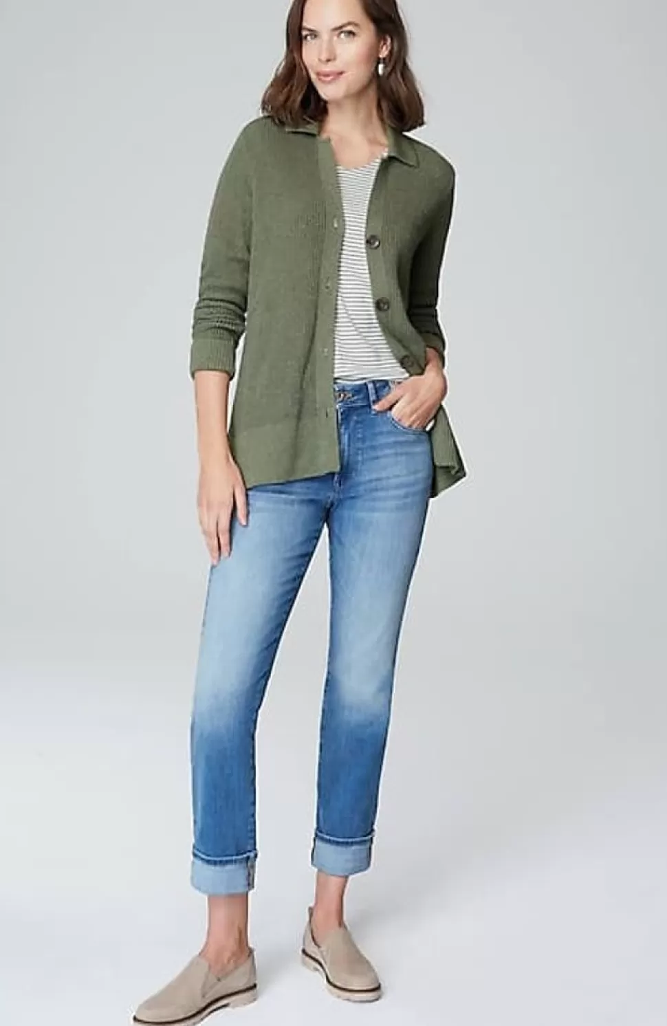 Collared Button-Front Textured Cardi | Jjill | J.Jill Store