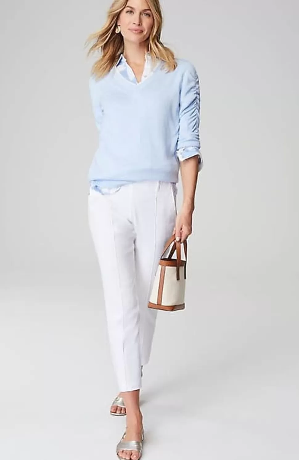 Contrasting-Tipped V-Neck Pullover Sweater | Jjill | J.Jill Sale