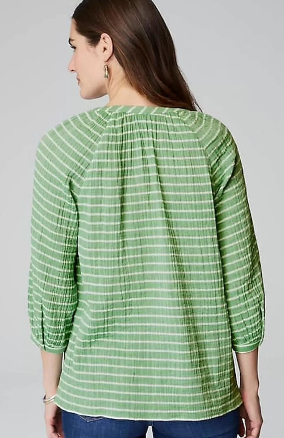 Cotton-Gauze Striped Button-Front Top | Jjill | J.Jill Fashion