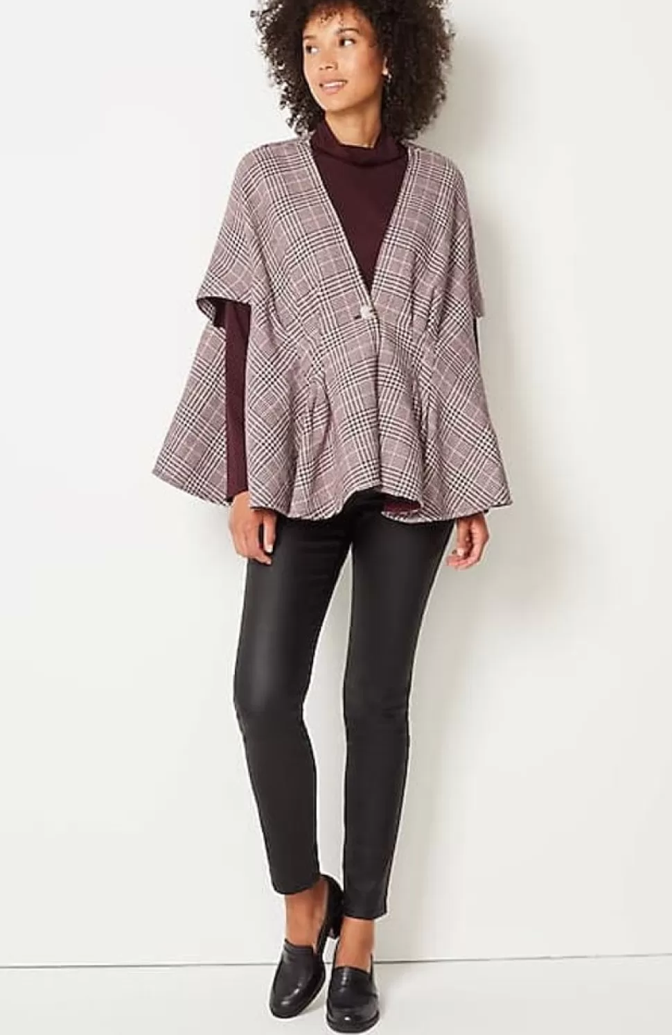 Darted Plaid Peplum Cape | Jjill | J.Jill Flash Sale