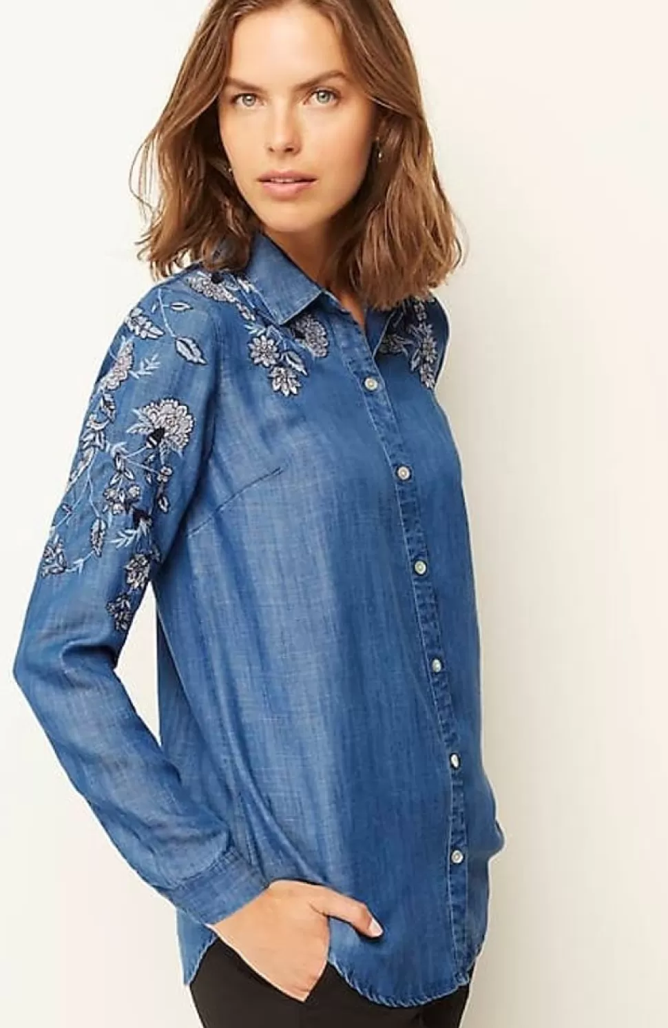 Embroidered Indigo Tunic | Jjill | J.Jill Best