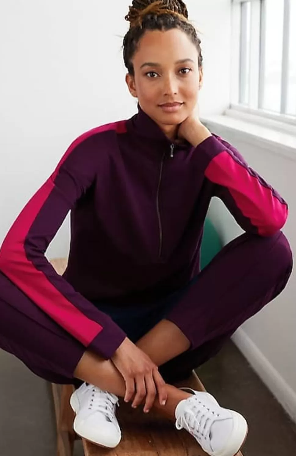 Fit Half-Zip Color-Block Sweatshirt | Jjill | J.Jill New
