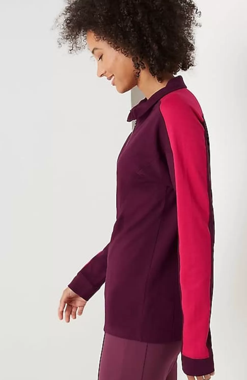 Fit Half-Zip Color-Block Sweatshirt | Jjill | J.Jill New
