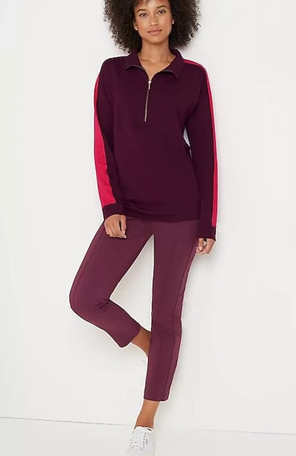 Fit Half-Zip Color-Block Sweatshirt | Jjill | J.Jill New