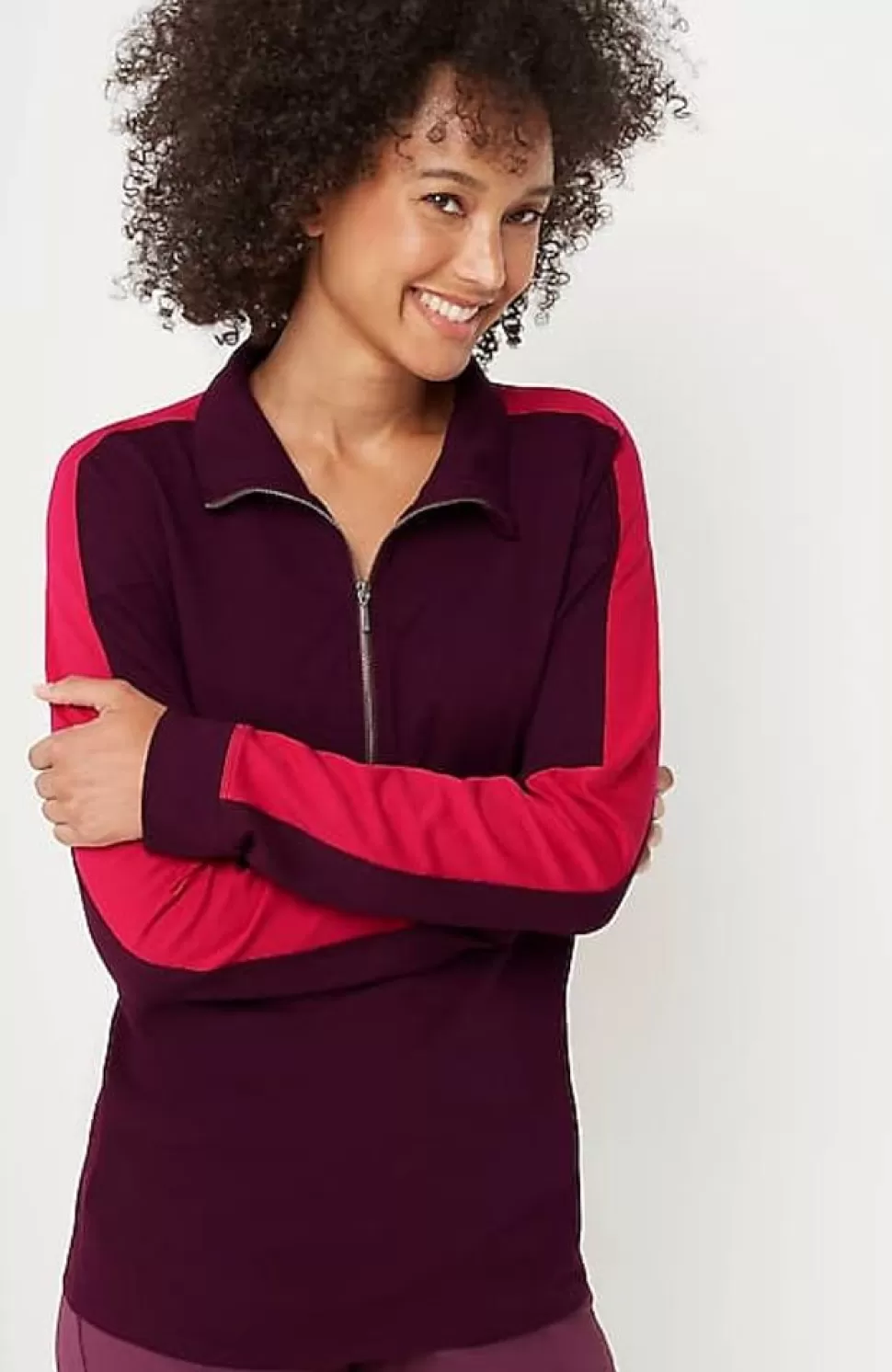 Fit Half-Zip Color-Block Sweatshirt | Jjill | J.Jill New