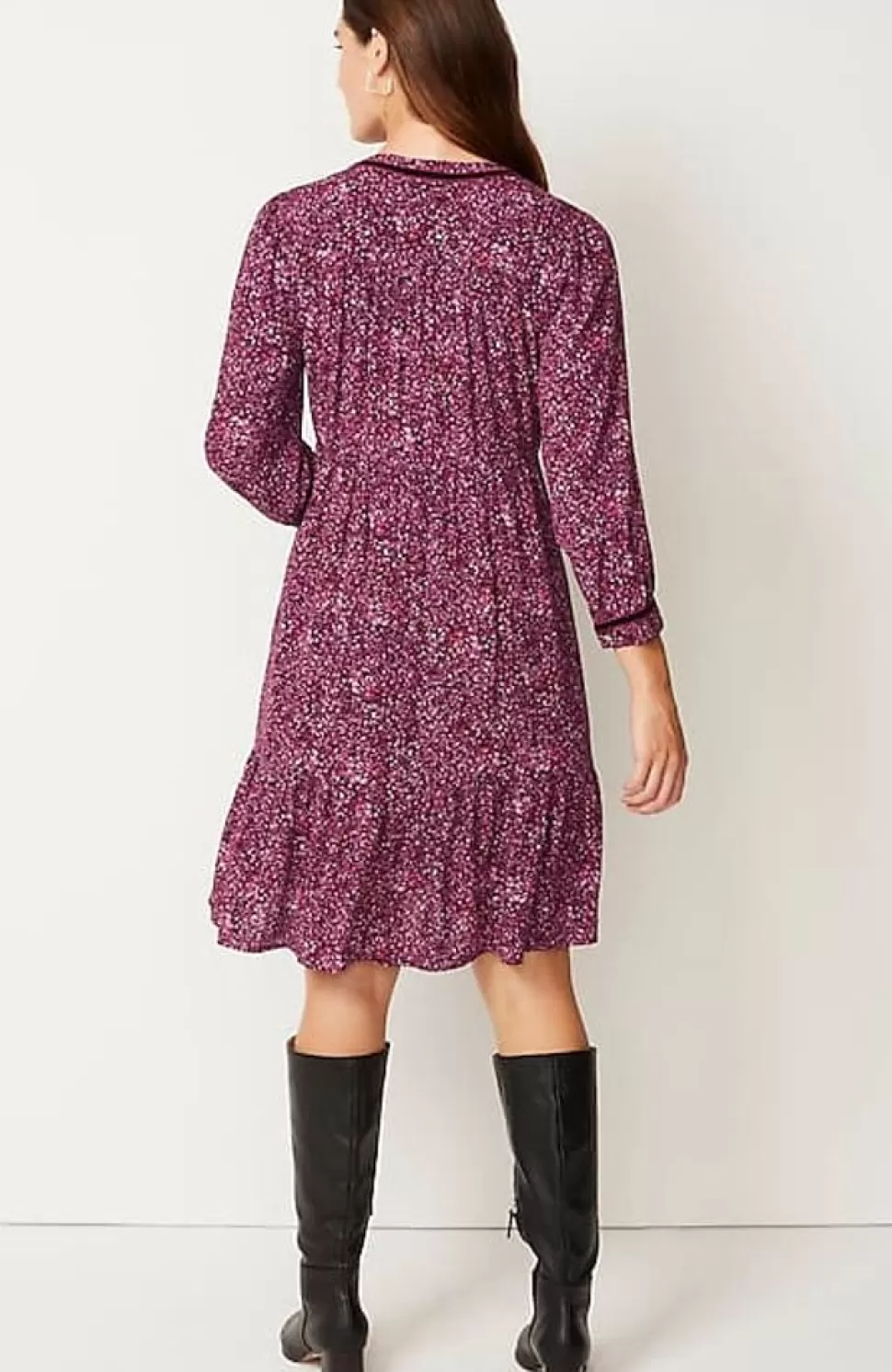 Floral-Printed Flounced-Hem Dress | Jjill | J.Jill Clearance