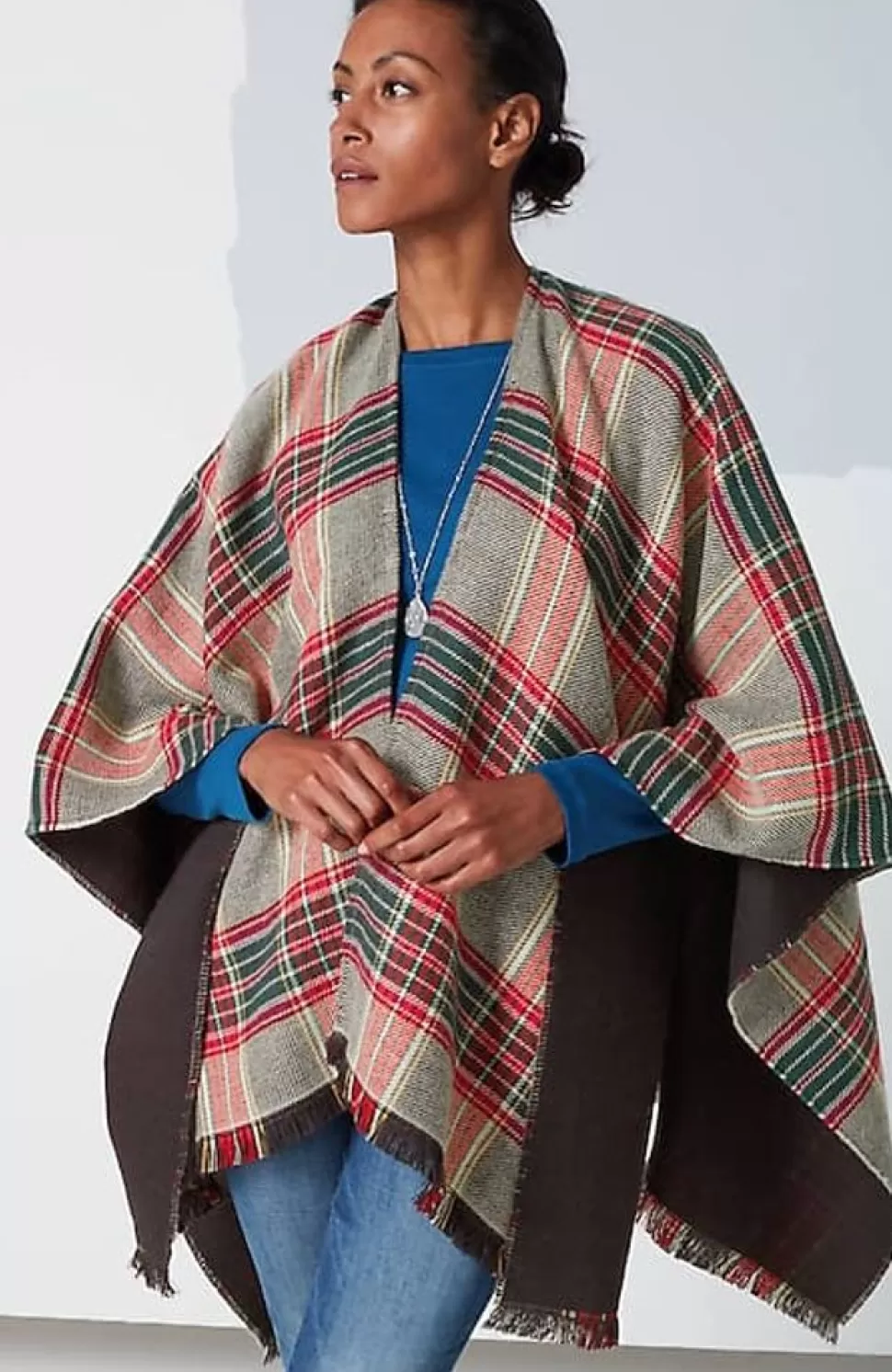 Fringe-Trimmed Plaid Ruana | Jjill | J.Jill Best Sale