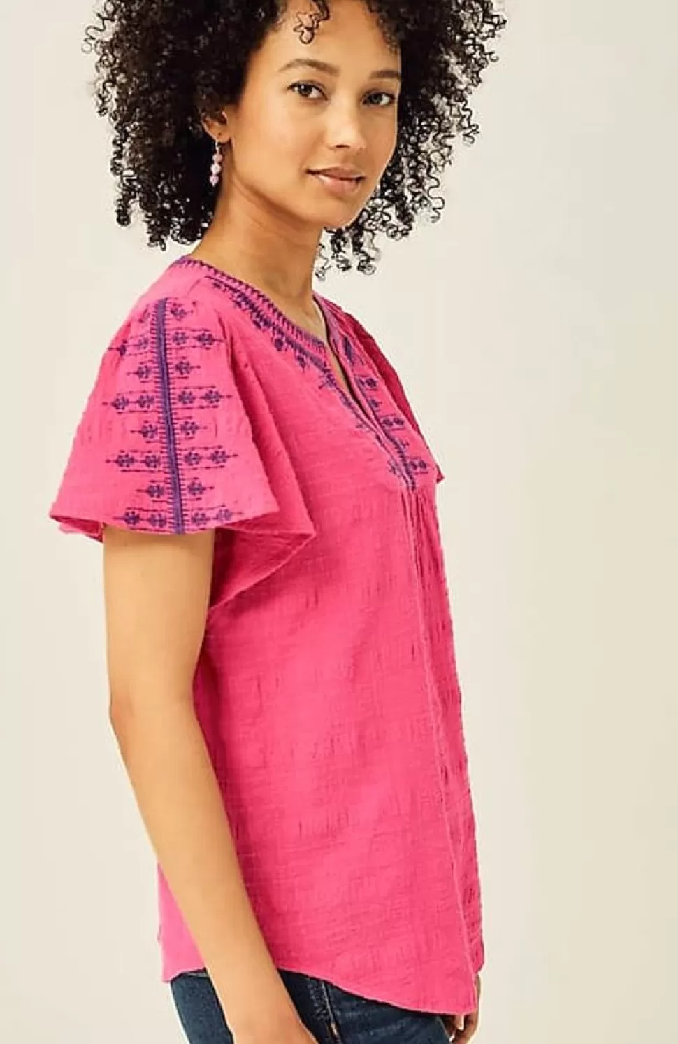 Geometrically Embroidered Textured Top | Jjill | J.Jill Best