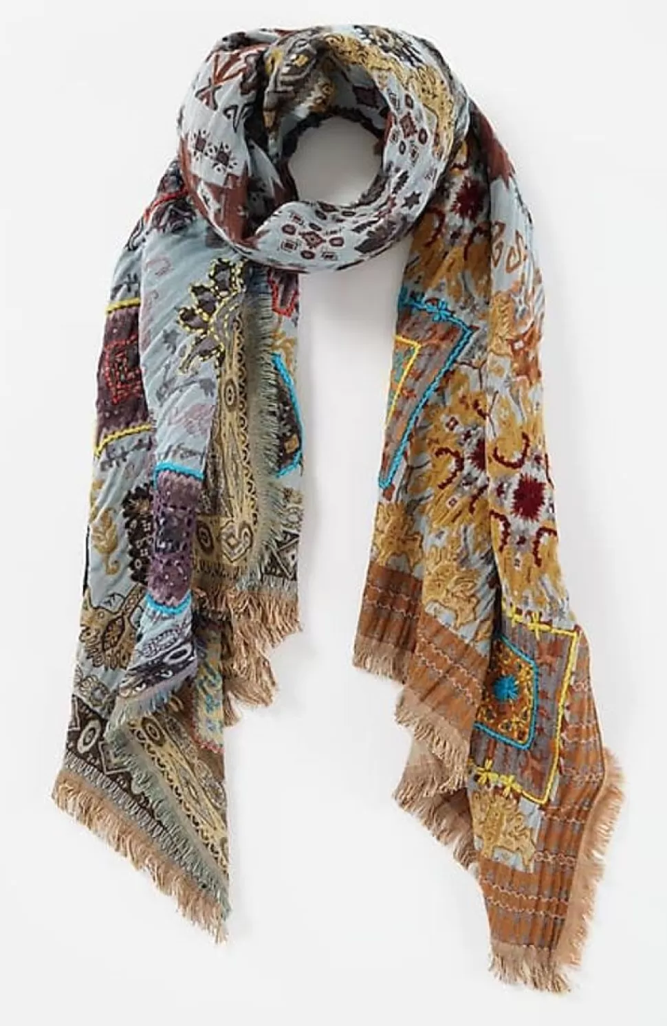 Hand-Stitched Diamond Medallions Jacquard Scarf | Jjill | J.Jill Cheap