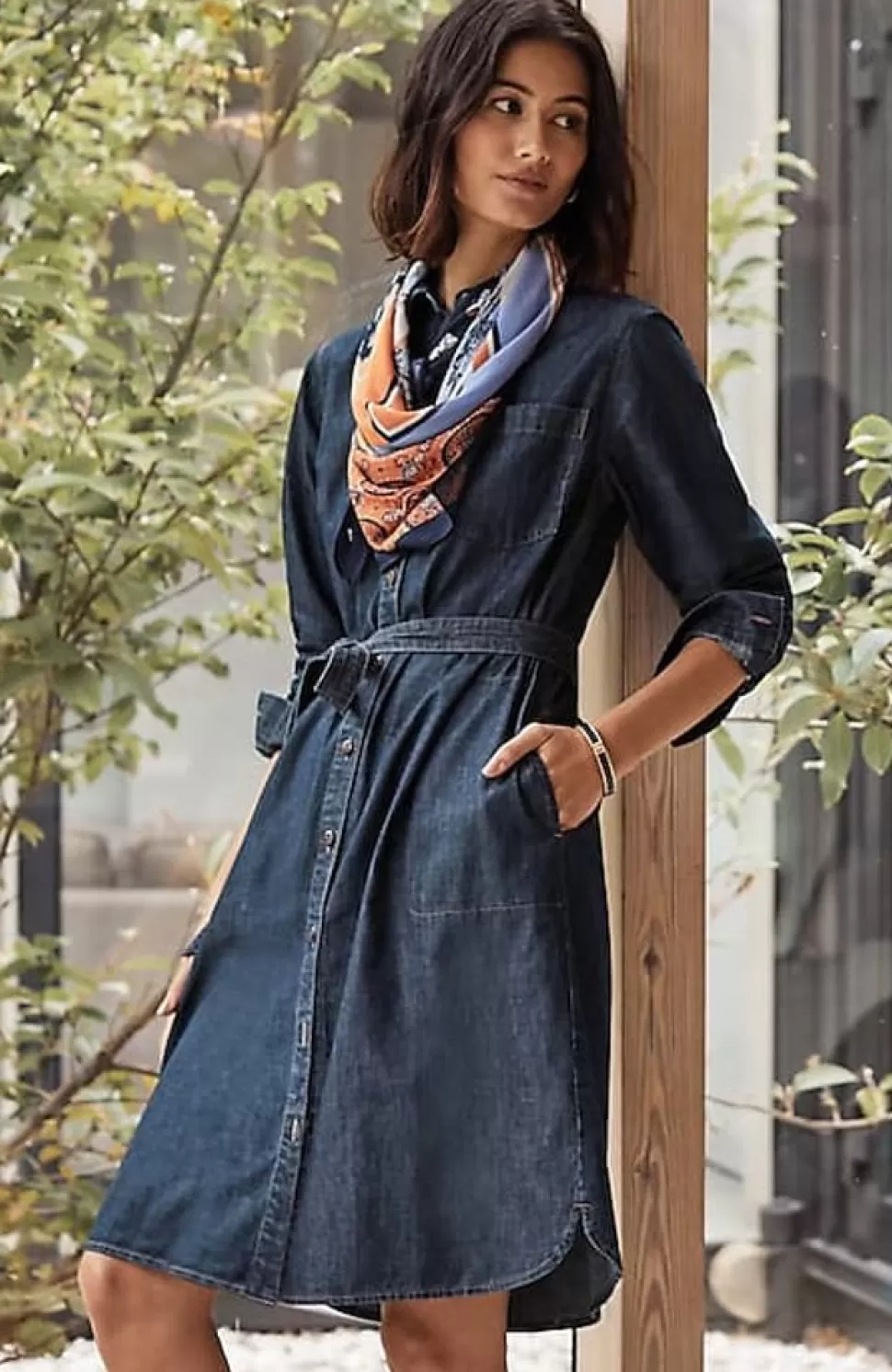 Indigo Belted Shirtdress | Jjill | J.Jill Clearance