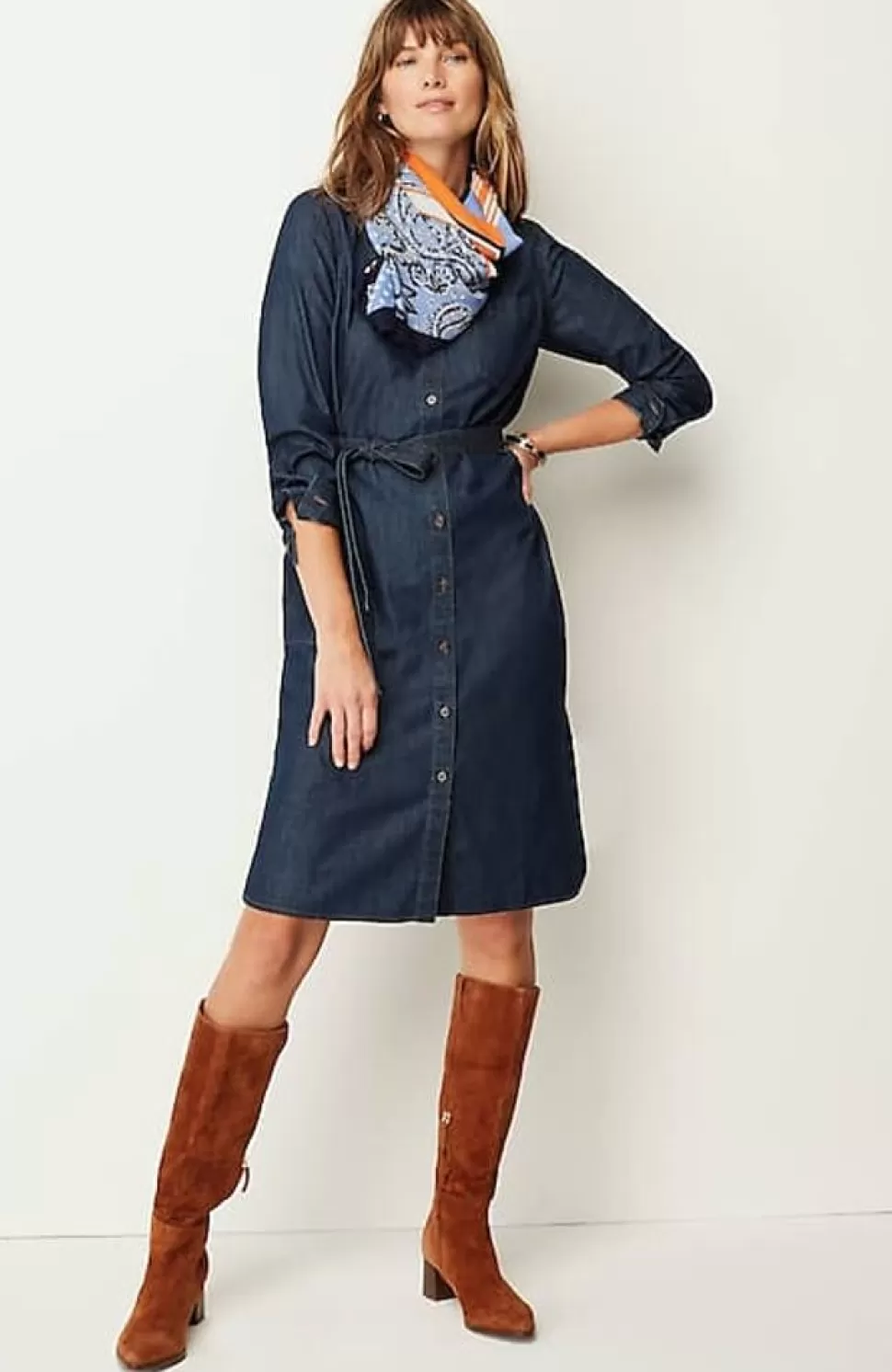 Indigo Belted Shirtdress | Jjill | J.Jill Clearance