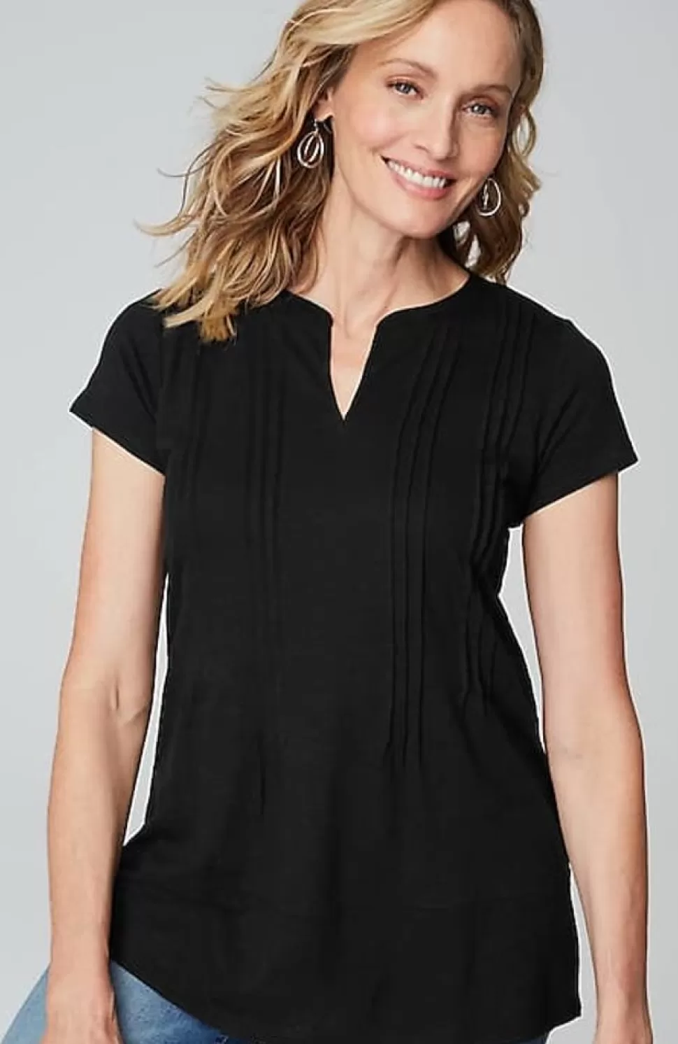 Linen-Blend Pintucked Tunic | Jjill | J.Jill Sale