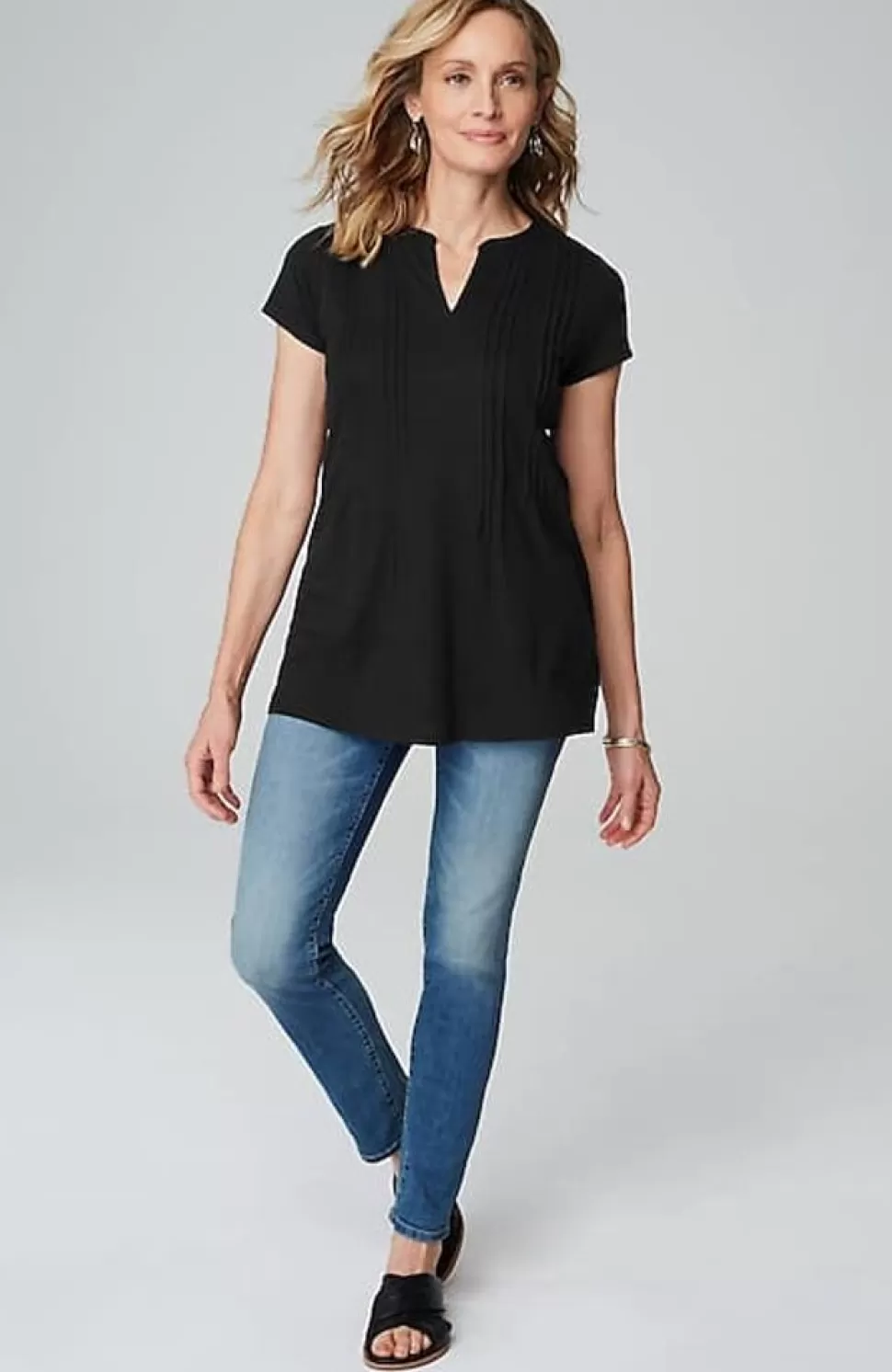 Linen-Blend Pintucked Tunic | Jjill | J.Jill Sale