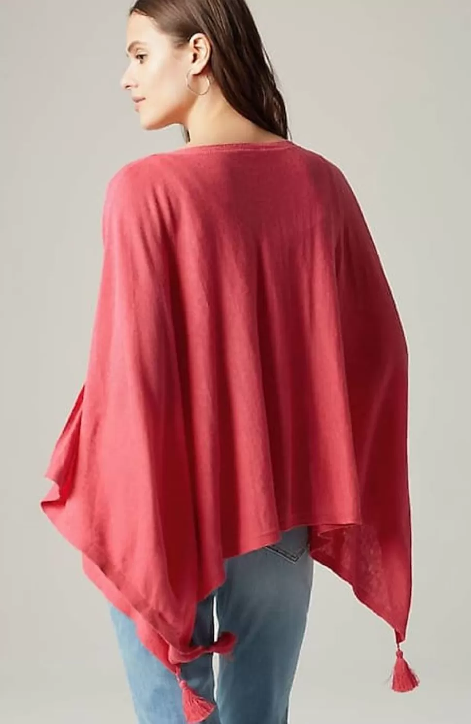 Linen-Blend Tasseled Poncho | Jjill | J.Jill Discount