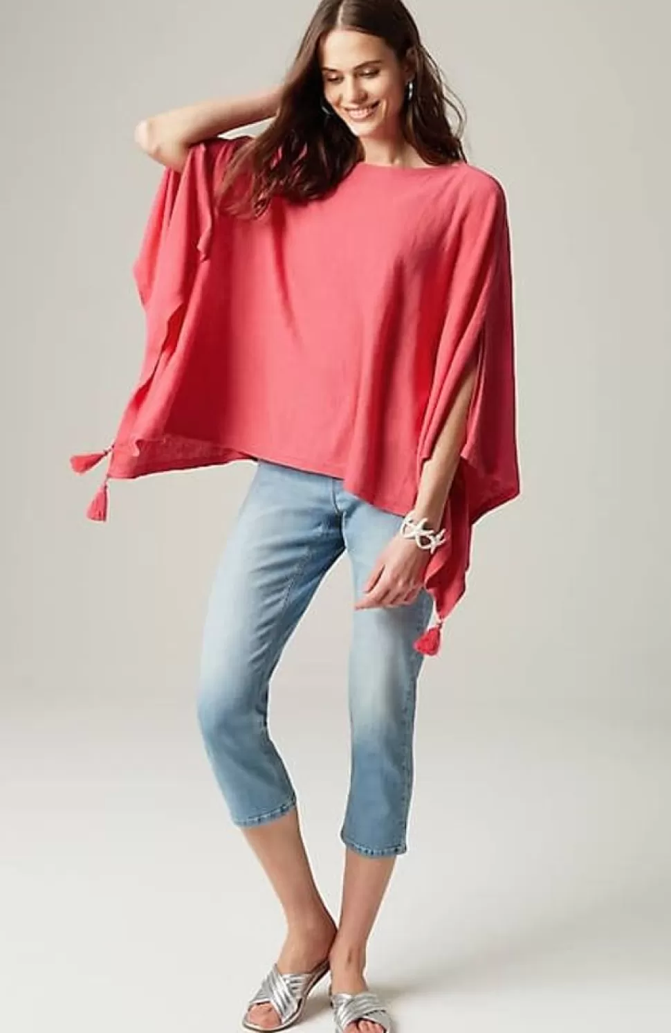 Linen-Blend Tasseled Poncho | Jjill | J.Jill Discount