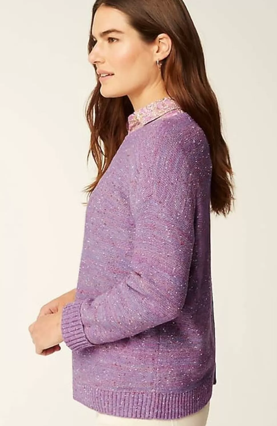 Micro-Tweed Seamed Sweater | Jjill | J.Jill Fashion