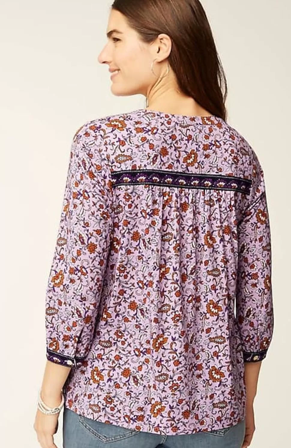 Mixed-Florals Border-Printed Top | Jjill | J.Jill Store