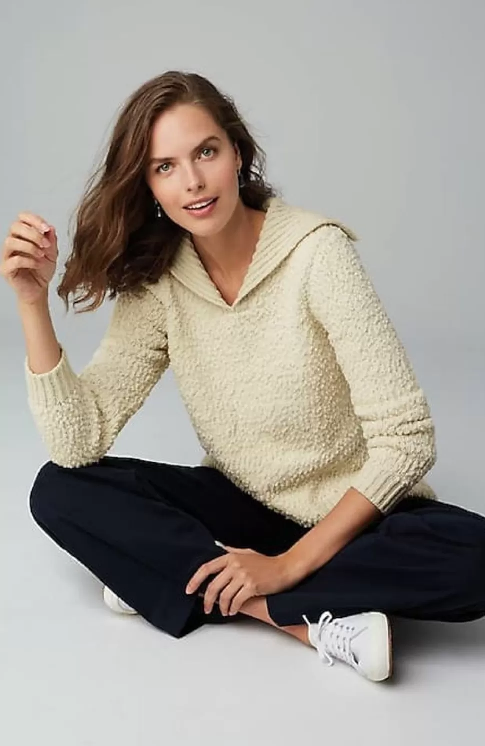 Mixed-Textures Collared Sweater | Jjill | J.Jill Outlet