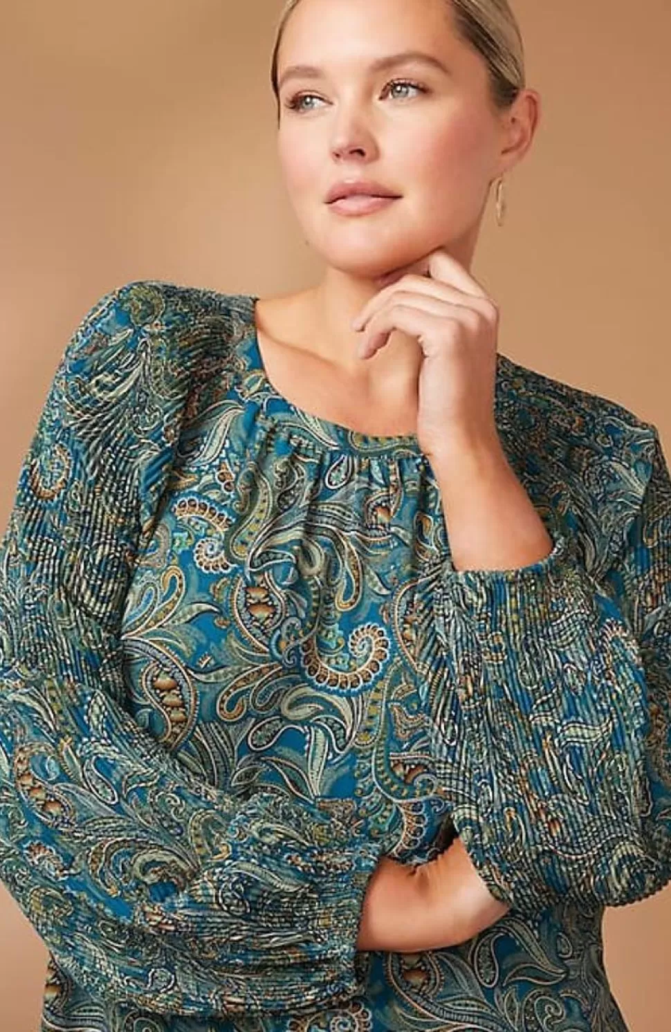 Paisley Pleated-Sleeves Tunic | Jjill | J.Jill New