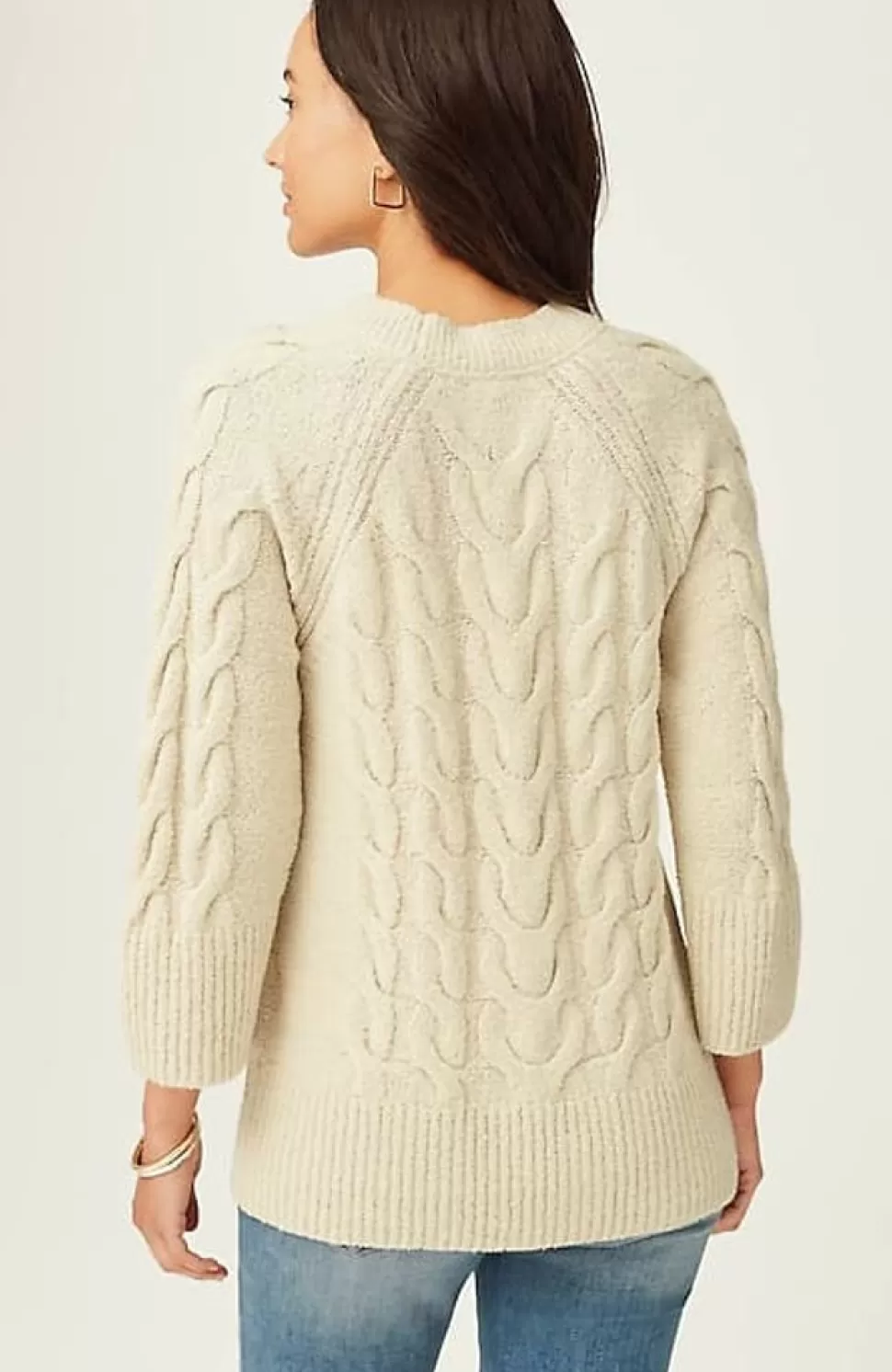 Placed-Cable Crew-Neck Sweater | Jjill | J.Jill Sale