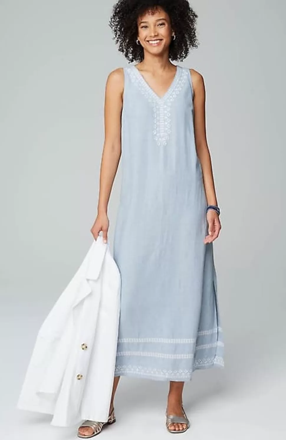 Placed-Embroidery Maxi Dress | Jjill | J.Jill Best