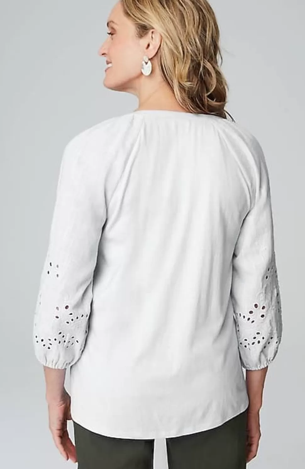 Placed-Eyelet Mixed-Media Top | Jjill | J.Jill Online