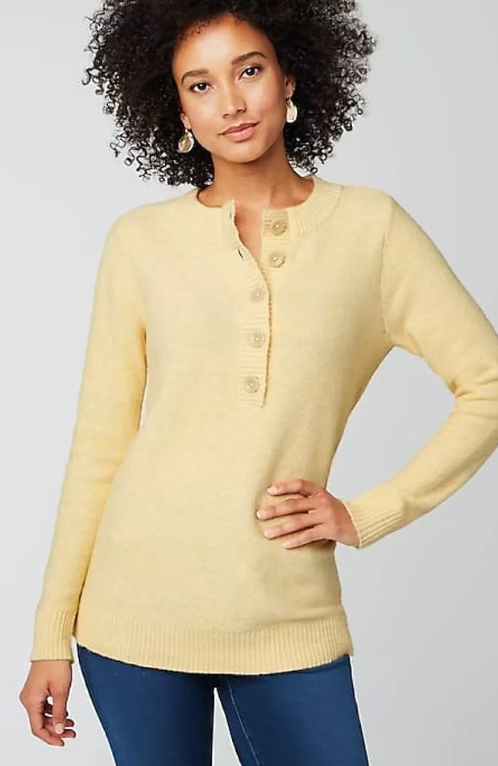 Pure Jill Button-Front Crew-Neck Sweater | Jjill | J.Jill Hot