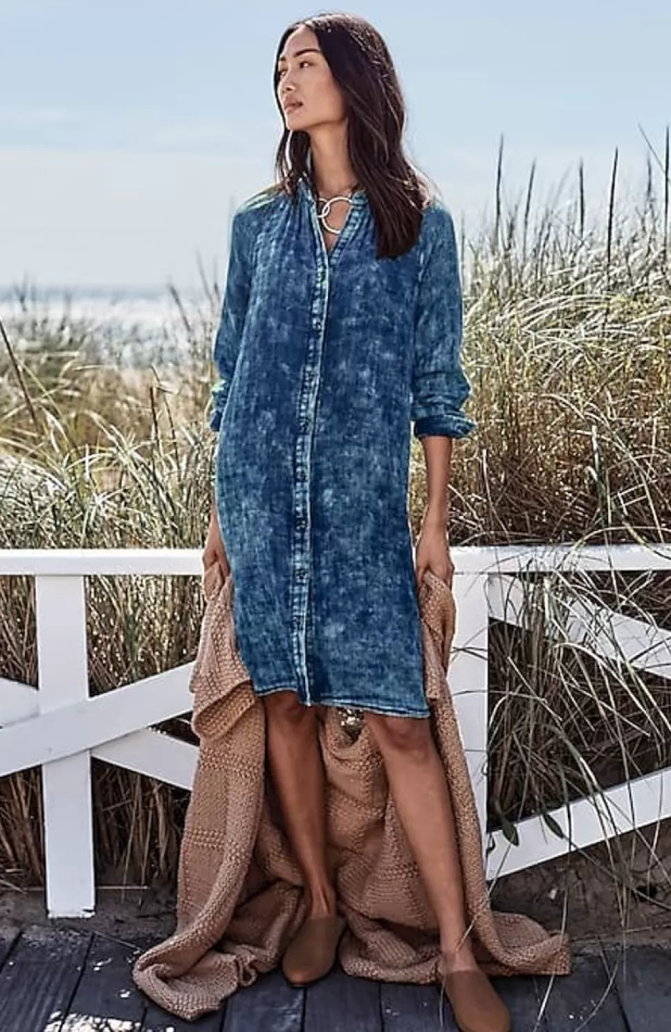 Pure Jill Double-Cloth Indigo Shirtdress | Jjill | J.Jill Discount