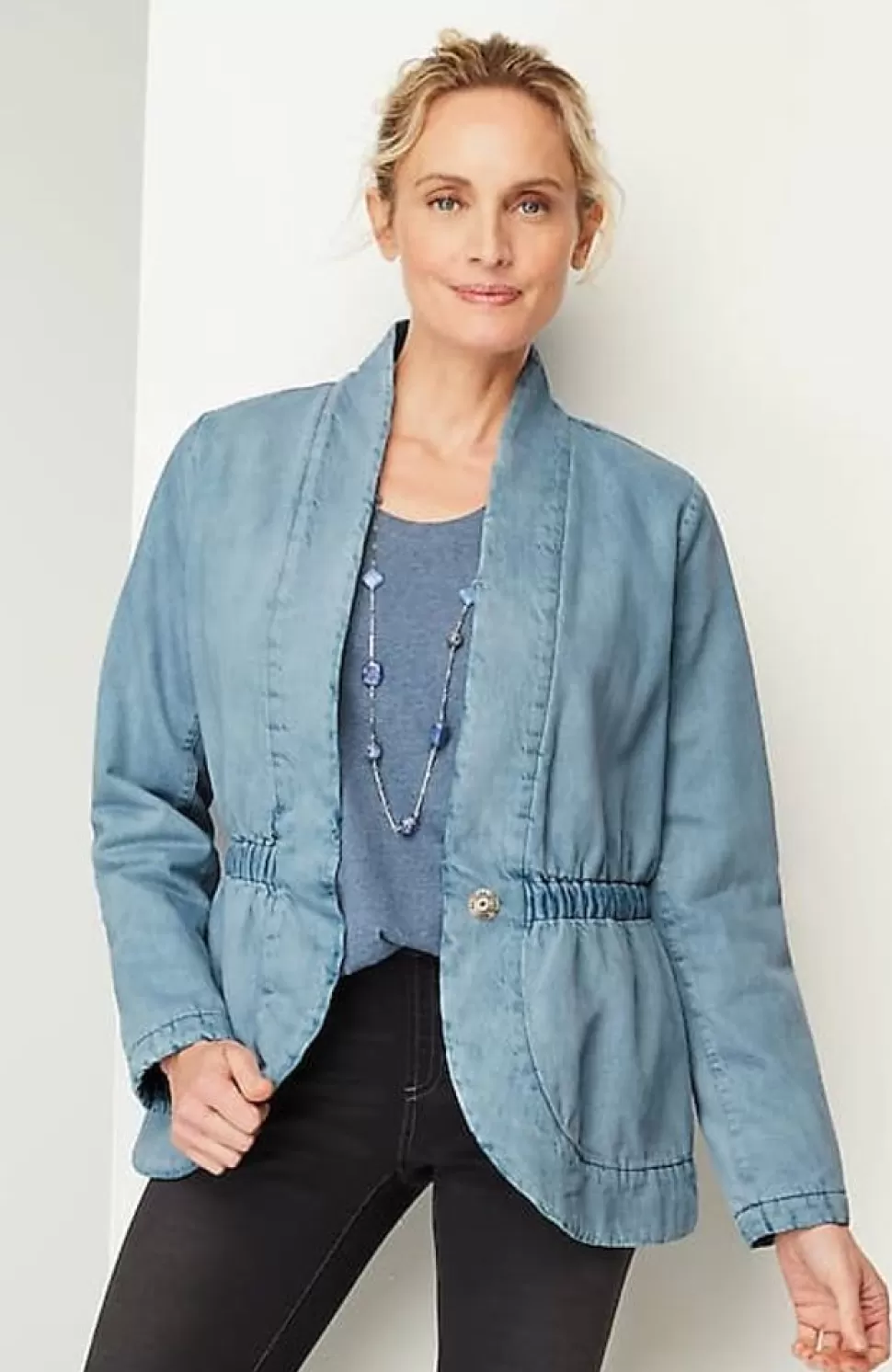 Pure Jill Indigo Curved-Hem Jacket | Jjill | J.Jill Cheap