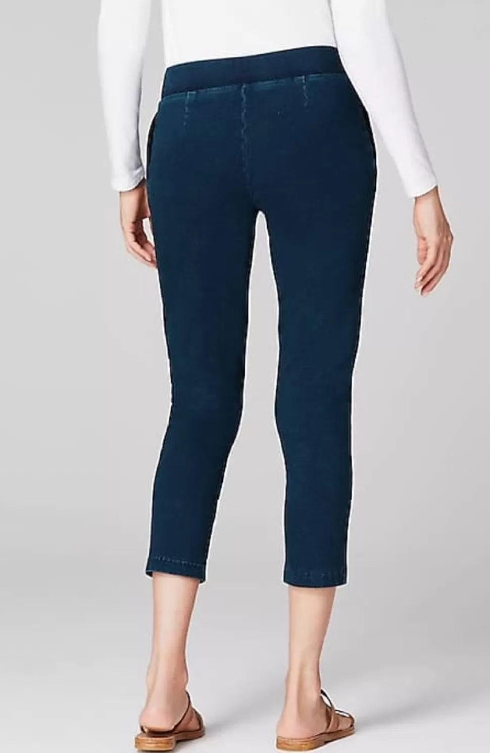 Pure Jill Indigo Knit Cropped Slim-Leg Jeans | Jjill | J.Jill New