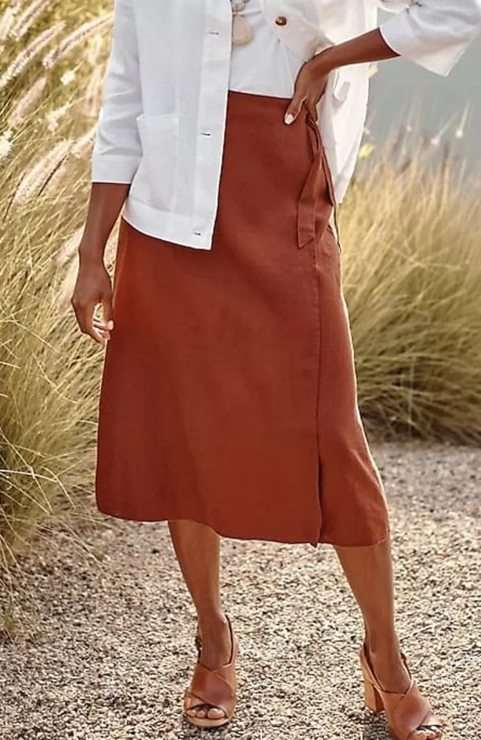 Pure Jill Linen Faux-Wrap Skirt | Jjill | J.Jill New