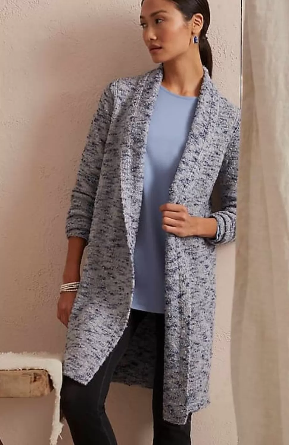 Pure Jill Melange Space-Dyed Long Cardi | Jjill | J.Jill Outlet