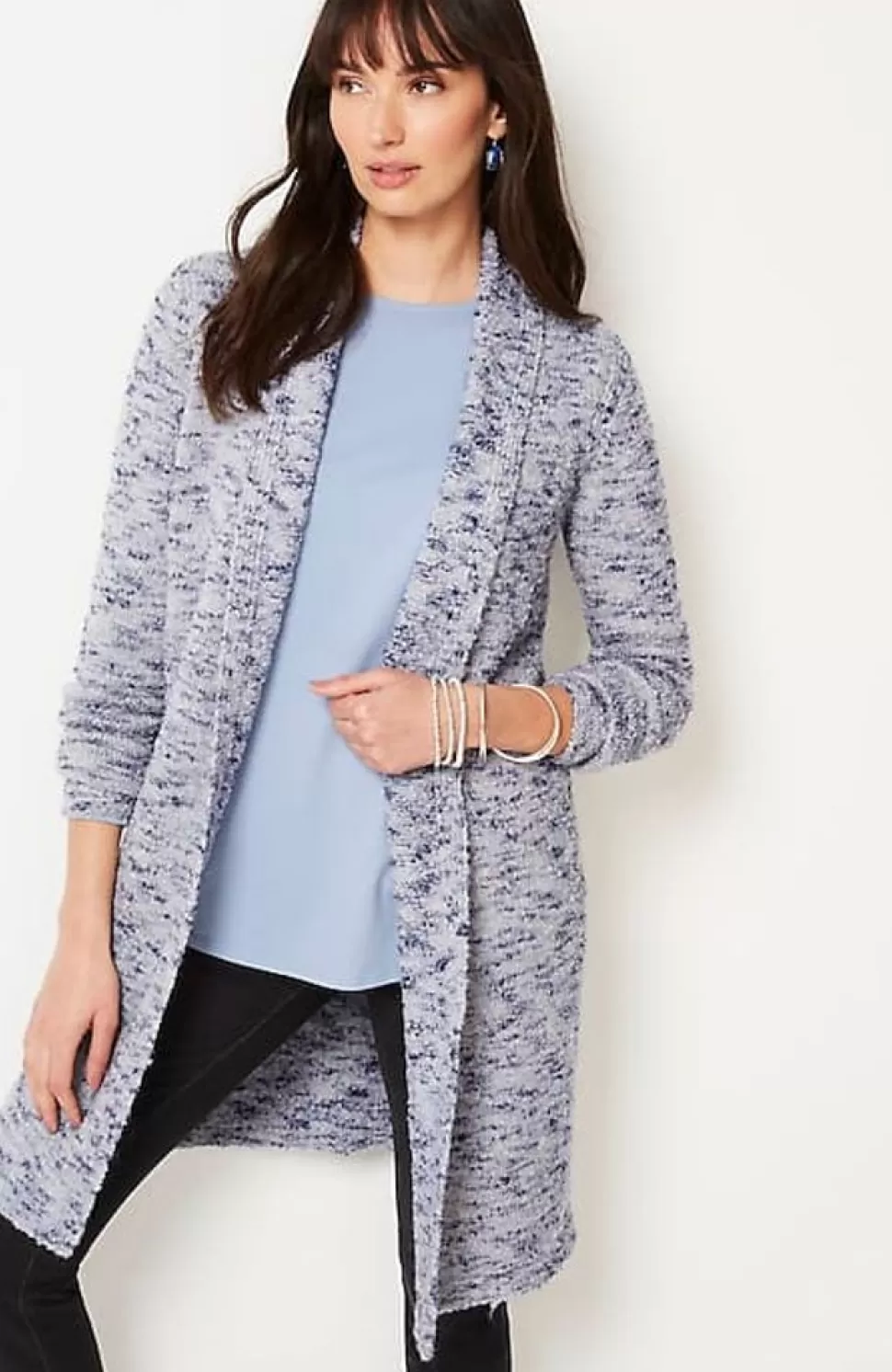 Pure Jill Melange Space-Dyed Long Cardi | Jjill | J.Jill Outlet