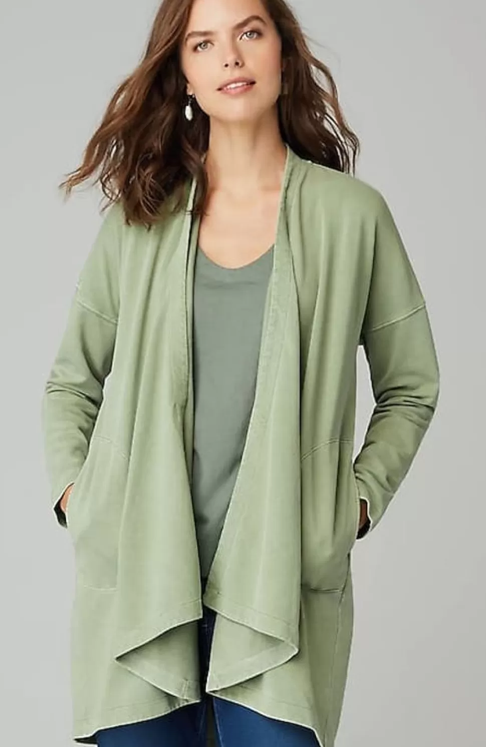 Pure Jill Mineral-Dyed Draped-Front Jacket | Jjill | J.Jill Best