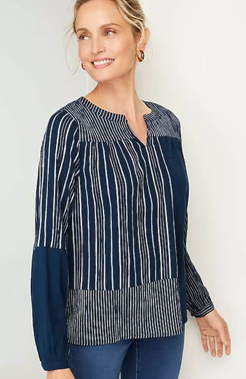 Pure Jill Mixed-Stripes Crinkle Top | Jjill | J.Jill Store