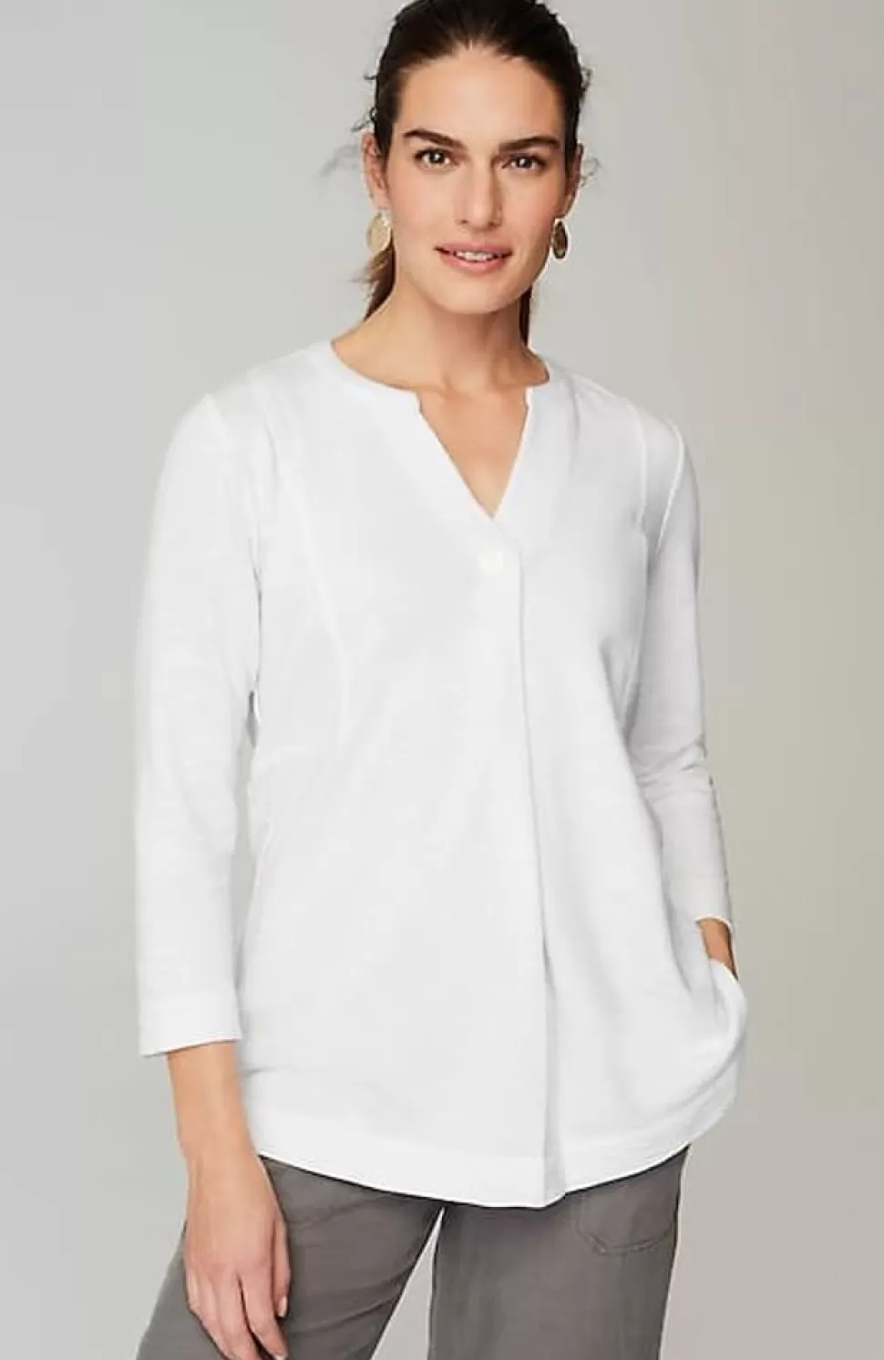 Pure Jill Organically Grown Cotton Buttoned Top | Jjill | J.Jill Hot