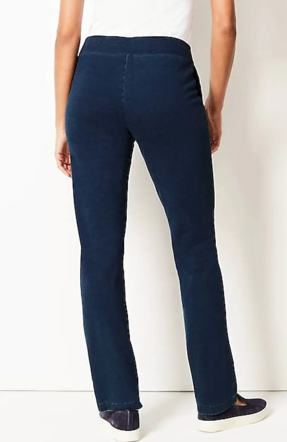 Pure Jill Slim-Leg Indigo Knit Jeans | Jjill | J.Jill Clearance