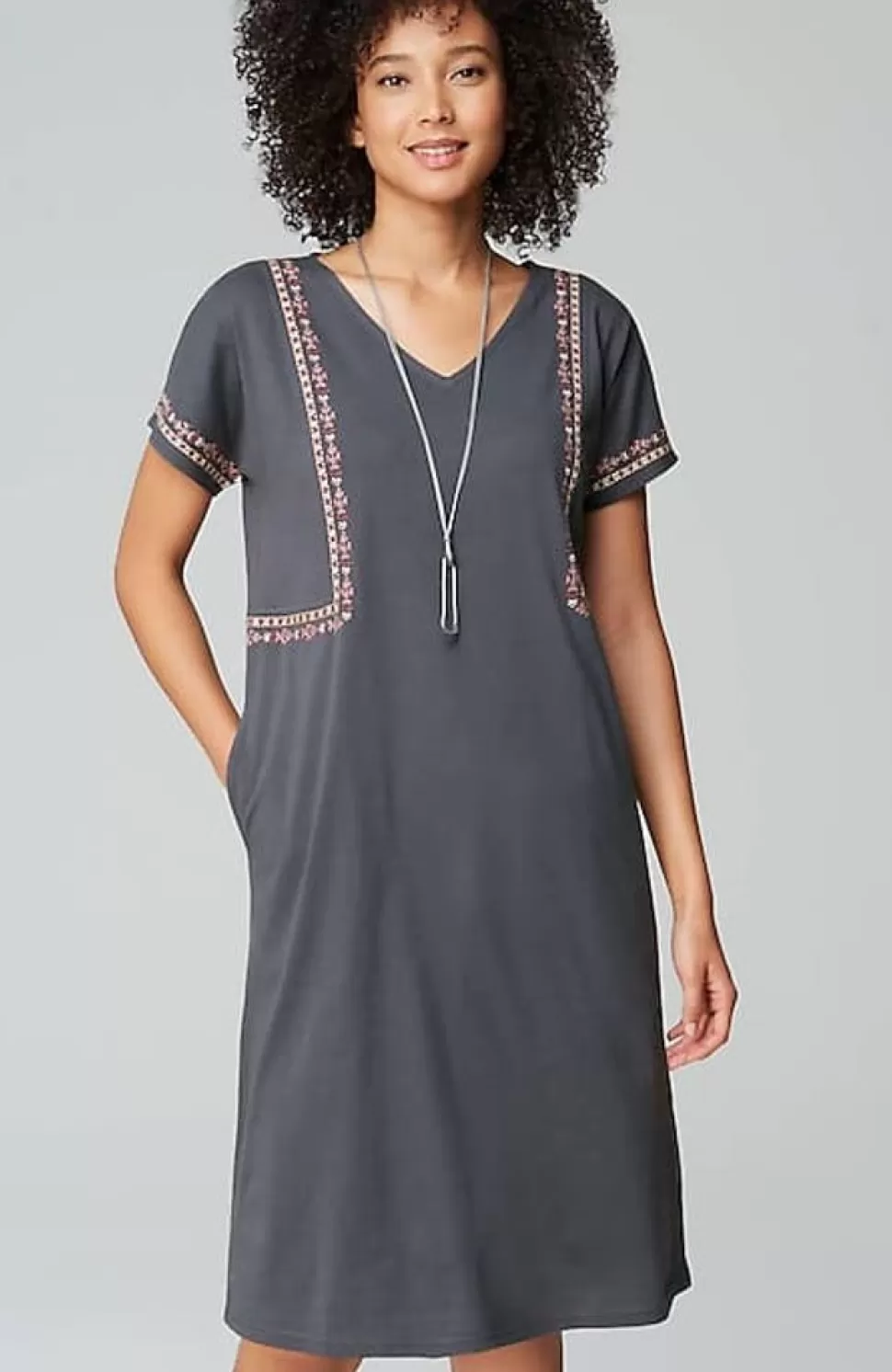 Pure Jill Soft-V-Neck T-Shirt Dress | Jjill | J.Jill Online