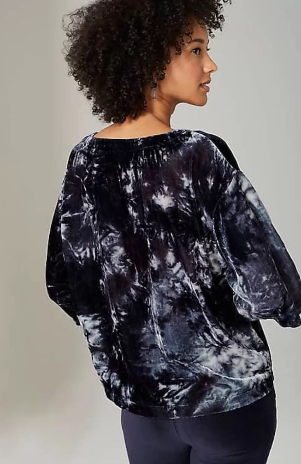 Pure Jill Tie-Dyed Velvet Square-Sleeve Top | Jjill | J.Jill Discount