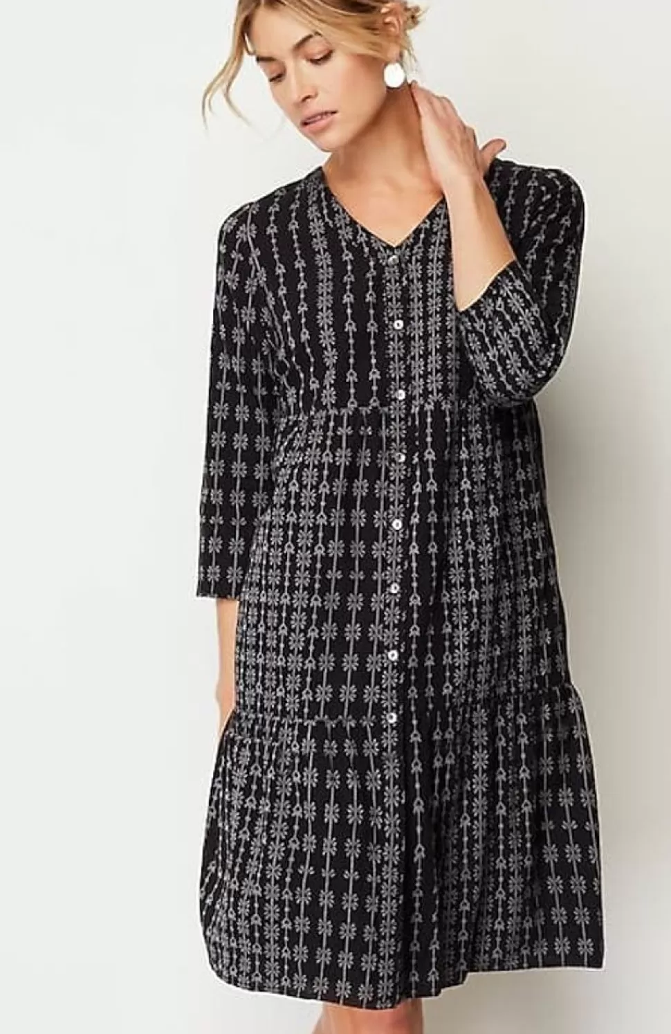 Pure Jill Tiered Button-Front Dress | Jjill | J.Jill Flash Sale