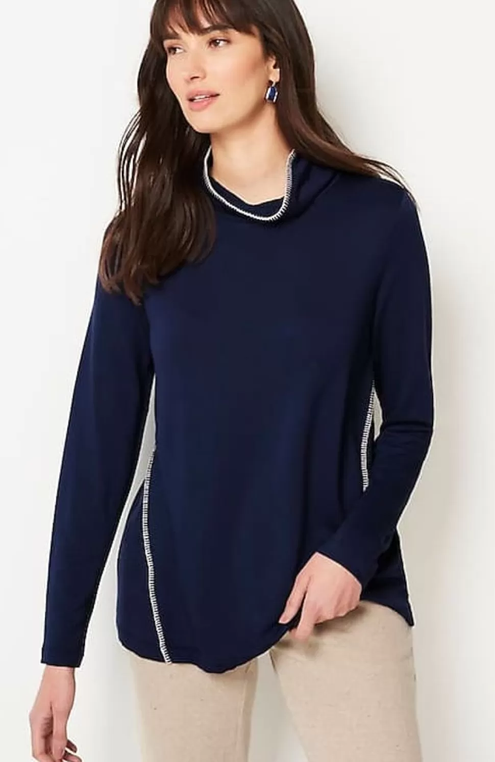 Pure Jill Tranquility Fleece Whipstitched Top | Jjill | J.Jill Clearance