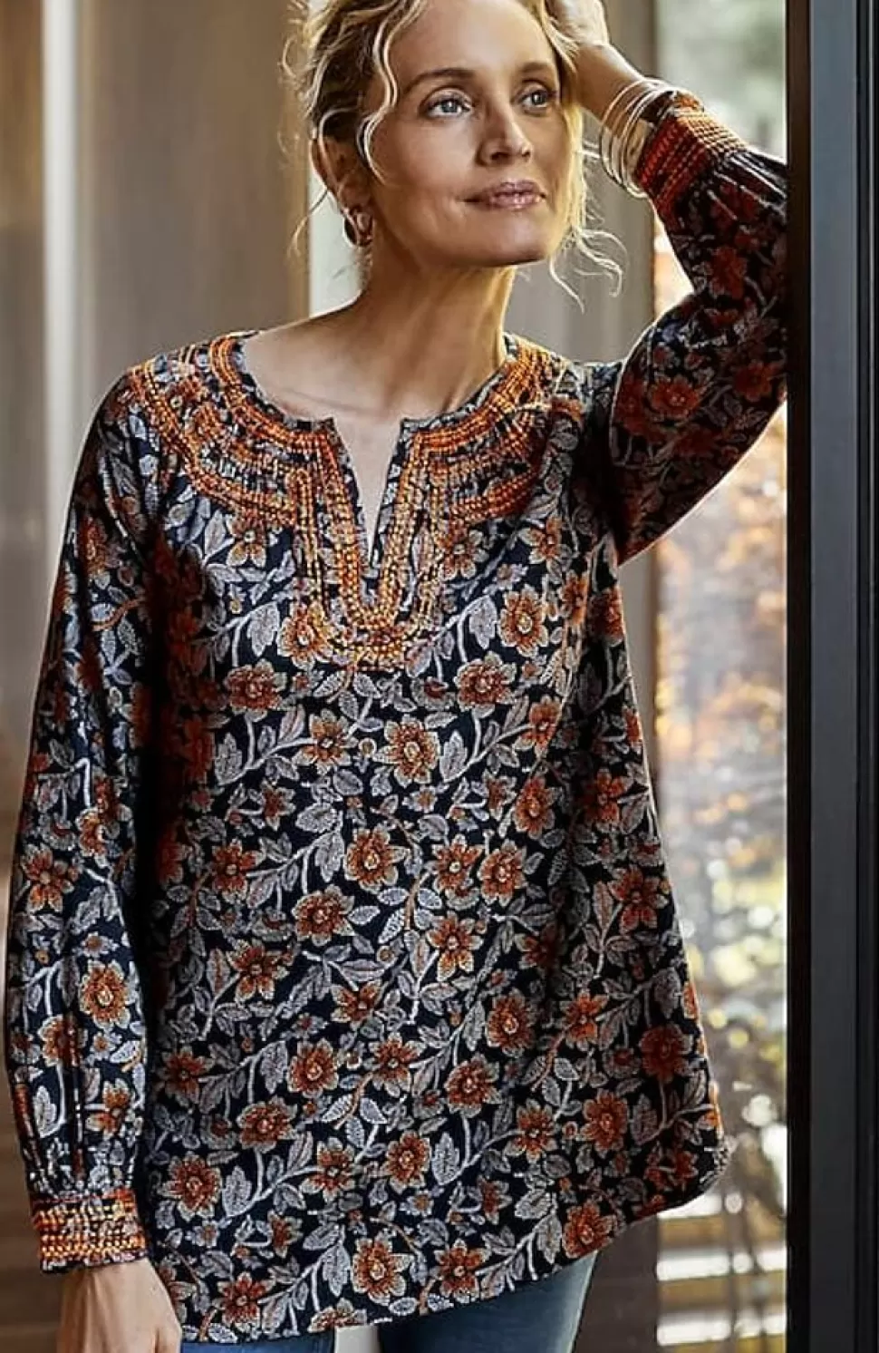 Pure Jill Twill Embroidered Tunic | Jjill | J.Jill Shop