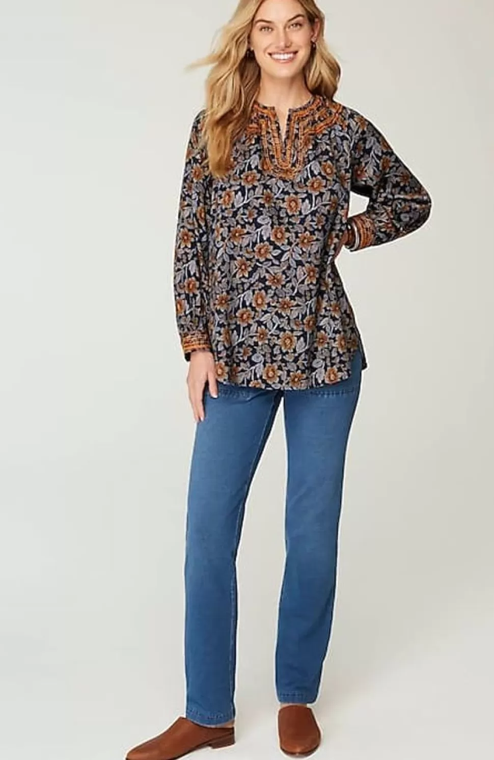 Pure Jill Twill Embroidered Tunic | Jjill | J.Jill Shop