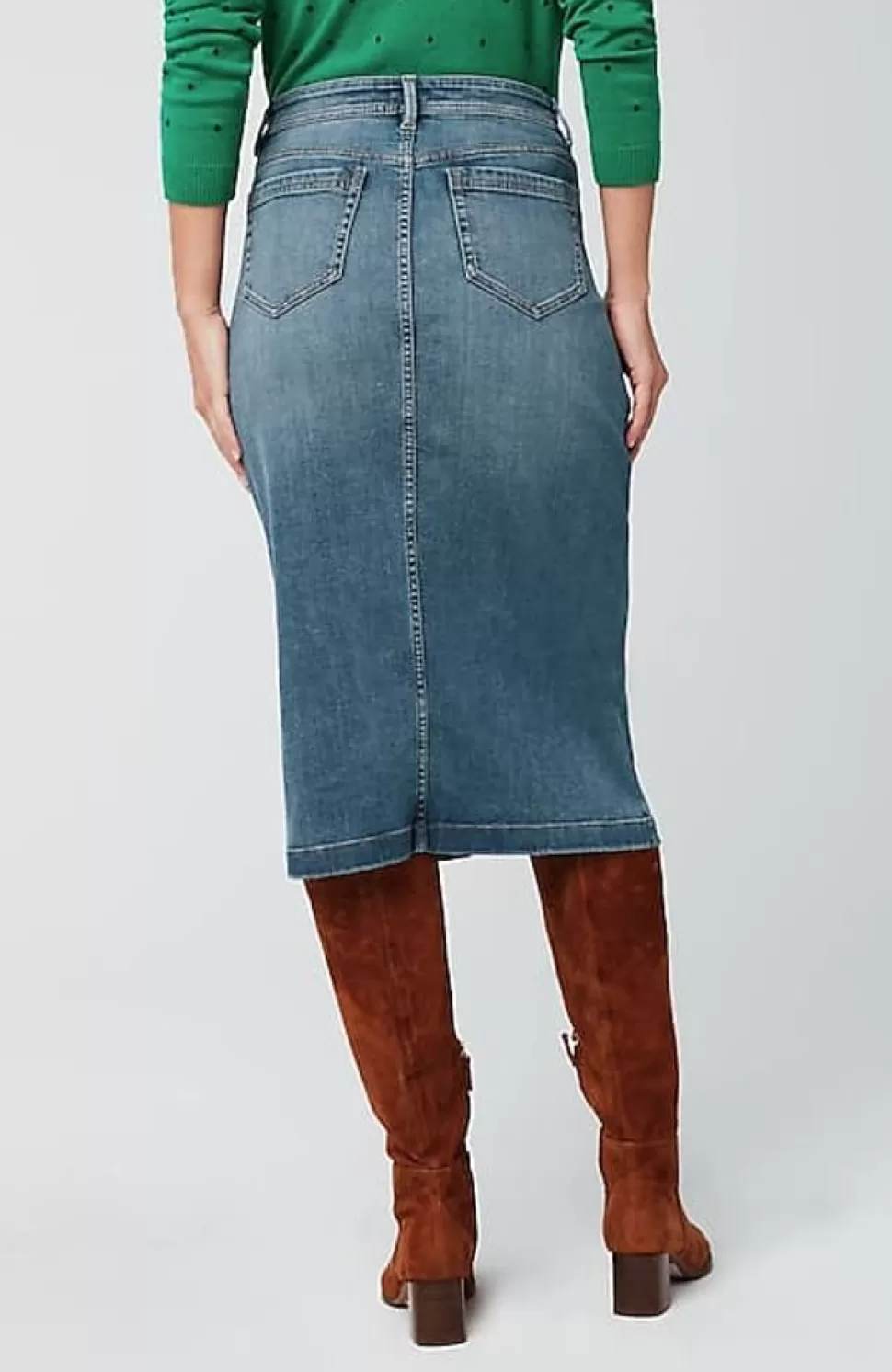 Slit-Hem Denim Skirt | Jjill | J.Jill Clearance