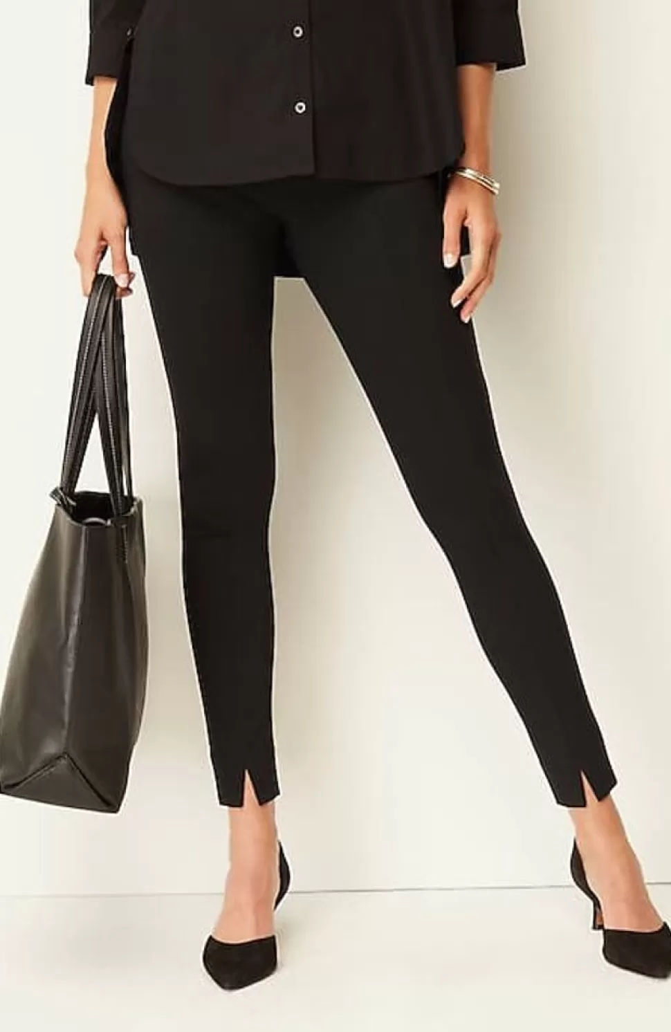 Slit-Hem Ponte Leggings | Jjill | J.Jill Fashion