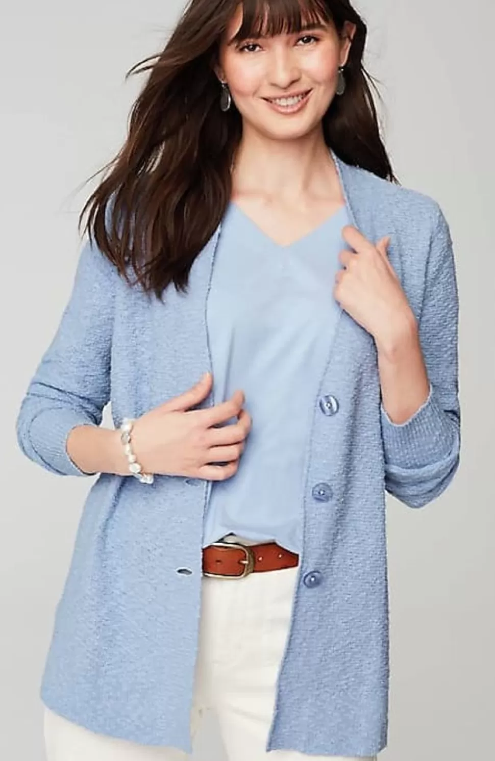 Slub-Textured Button-Front Cardi | Jjill | J.Jill Fashion