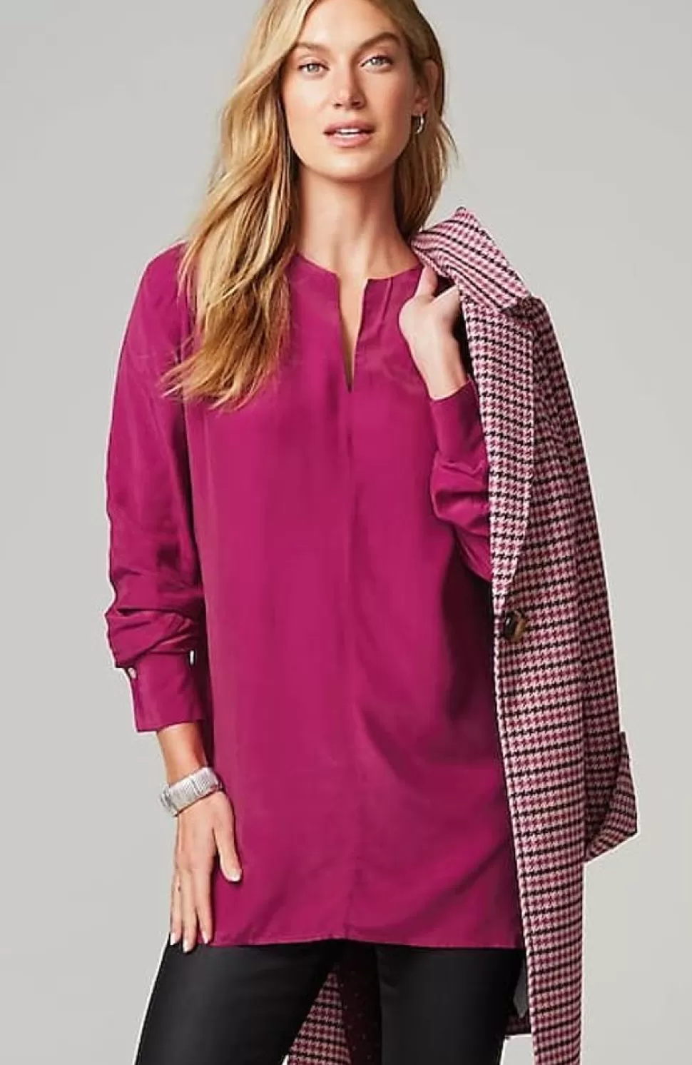 Smocked Split-Neck Tunic | Jjill | J.Jill Hot