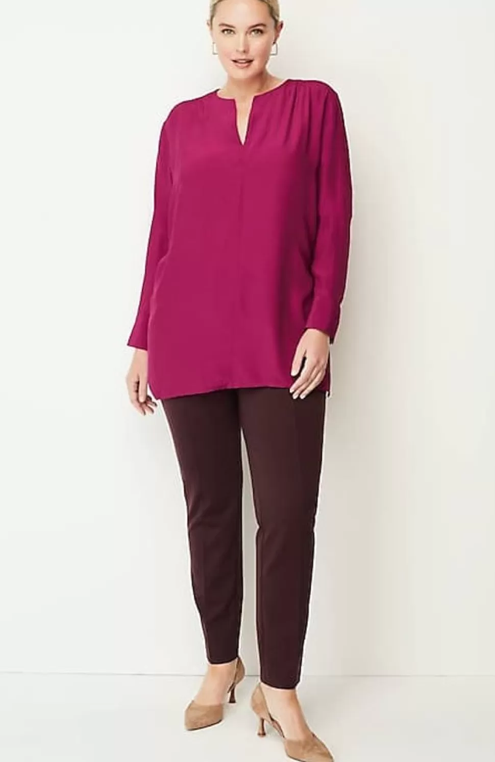 Smocked Split-Neck Tunic | Jjill | J.Jill Hot